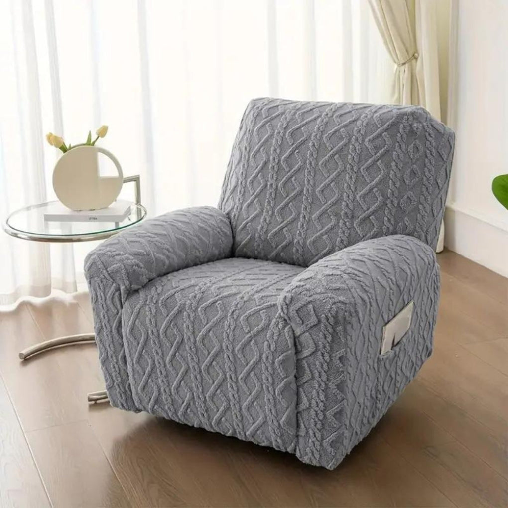 Wasbare recliner stoelhoes met kabelbrei-textuur