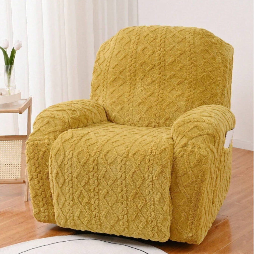 Wasbare recliner stoelhoes met kabelbrei-textuur