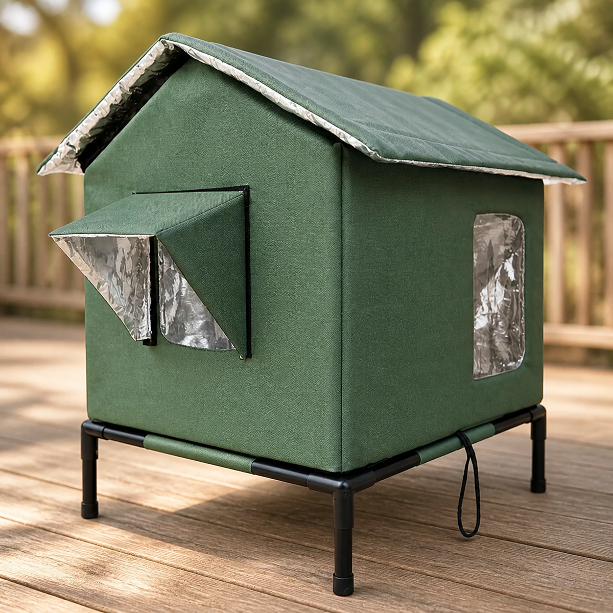 Waterdicht kattenhuis met thermische voering