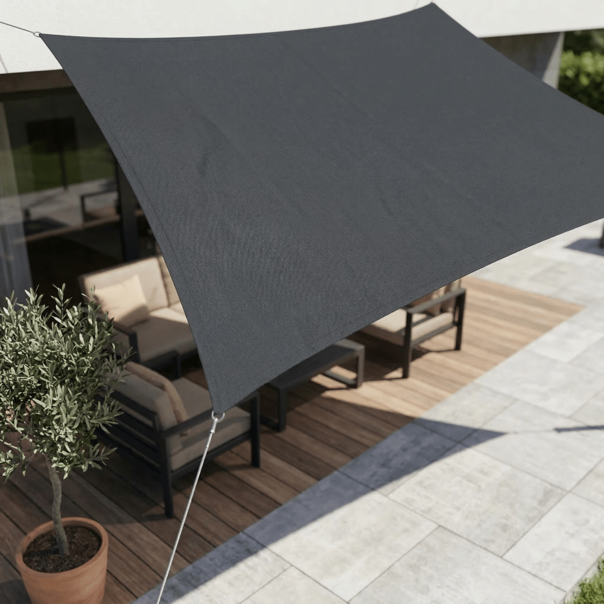 Waterdicht schaduwdoek met uv-bescherming voor terras en balkon