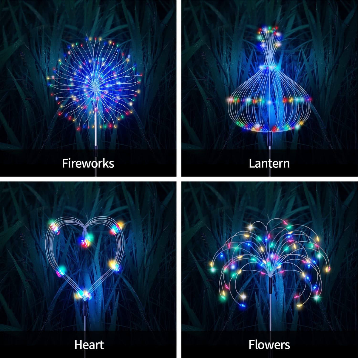 Waterdichte vuurwerk tuinlamp op zonne-energie