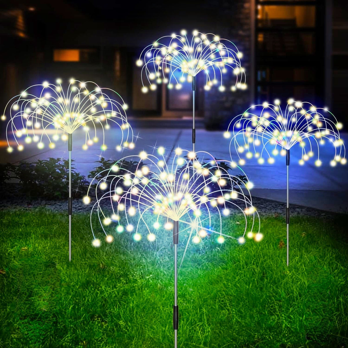 Waterdichte vuurwerk tuinlamp op zonne-energie