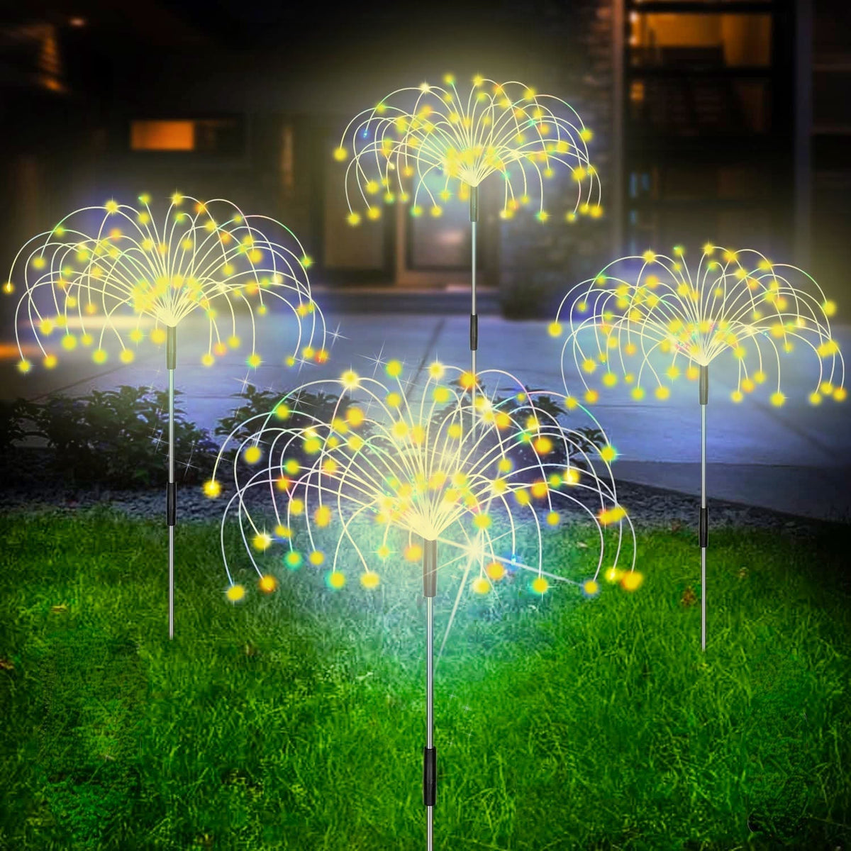 Waterdichte vuurwerk tuinlamp op zonne-energie