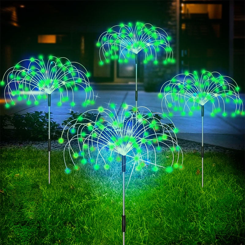Waterdichte vuurwerk tuinlamp op zonne-energie