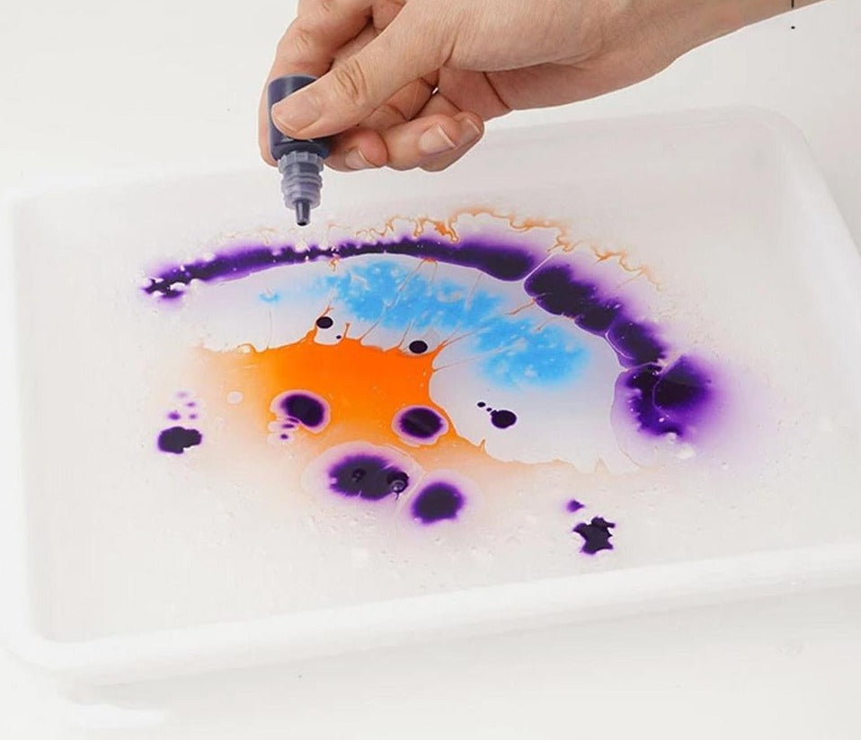 Watermarmering-schilderset met 6 kleuren voor creatieve kunstprojecten – Sterk gepigmenteerde verf en accessoires voor beginners en professionals