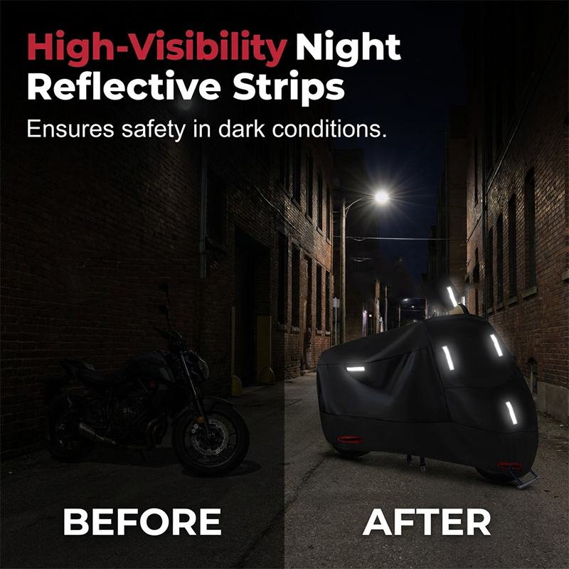 Weerbestendige Motorhoes | Oxford Stof | Reflecterende Strips & Versterkte Slotopeningen