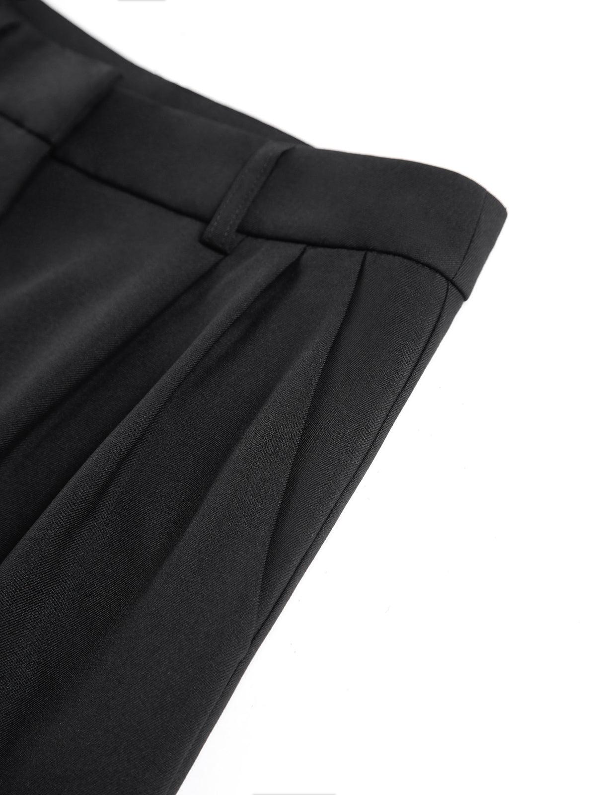 Wijde damesbroek met hoge taille en plooien
