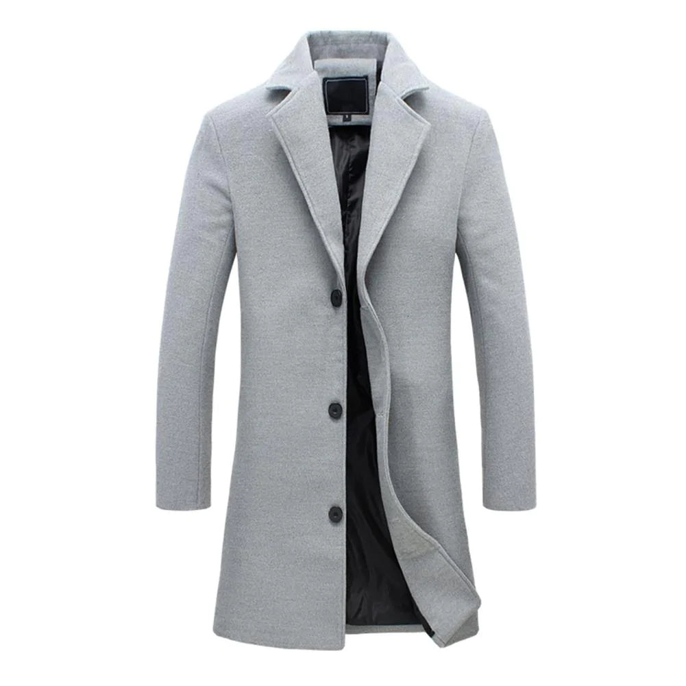 Wollen caban voor heren – Klassieke lange wintermantel voor elegante of casual outfits