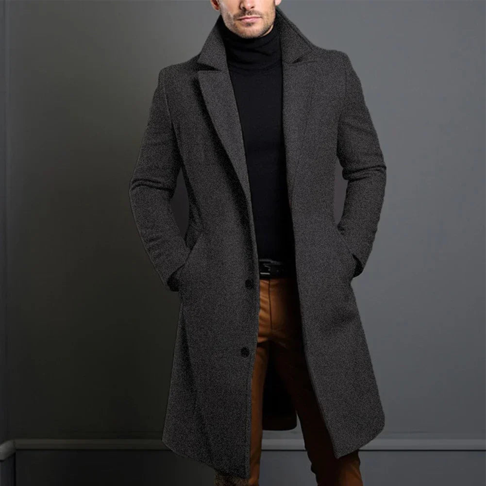 Wollen caban voor heren – Klassieke lange wintermantel voor elegante of casual outfits