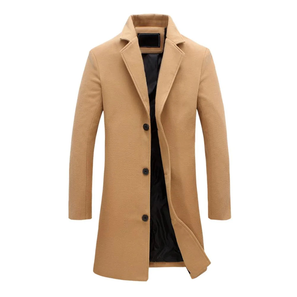Wollen caban voor heren – Klassieke lange wintermantel voor elegante of casual outfits