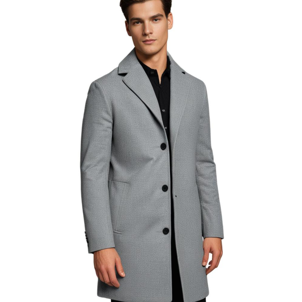 Wollen caban voor heren – Klassieke lange wintermantel voor elegante of casual outfits