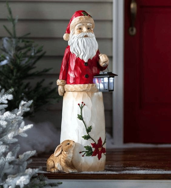 Sneeuwpop en kerstman in bosstijl
