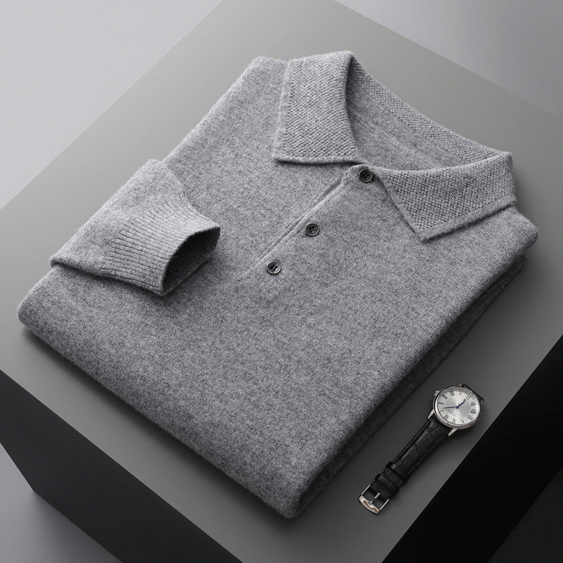 Zacht poloshirt met lange mouwen