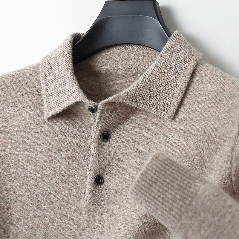 Zacht poloshirt met lange mouwen