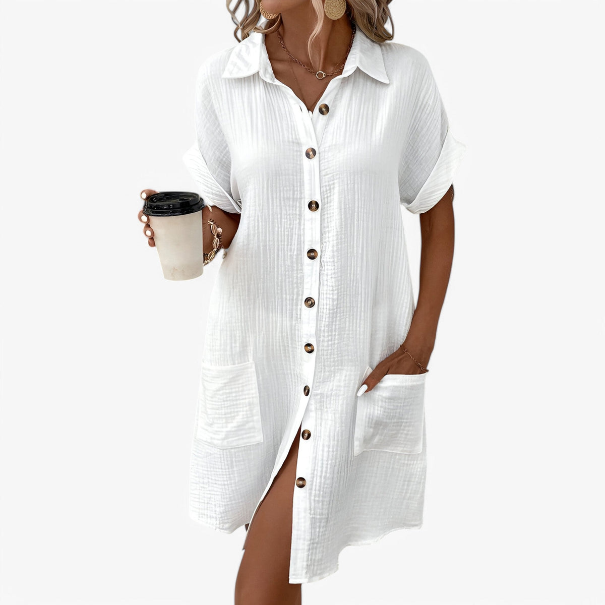Zomerjurk – Elegante Gemengde Stof met Comfort & Stijl