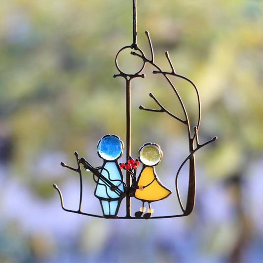 Zonnevanger, raamdecoratie om op te hangen, glas-in-loodkunst