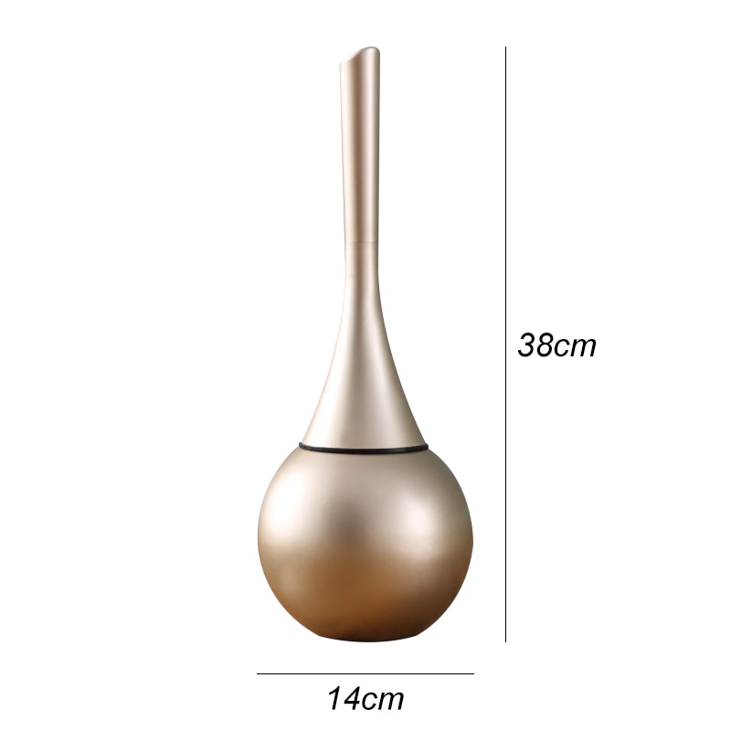 Zwart-gouden vrijstaande toiletborstelset van ABS en roestvrij staal - 40x12 cm