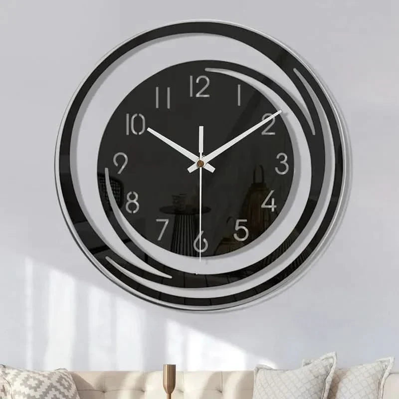 Zwarte acryl wandklok – Modern Scandinavisch design