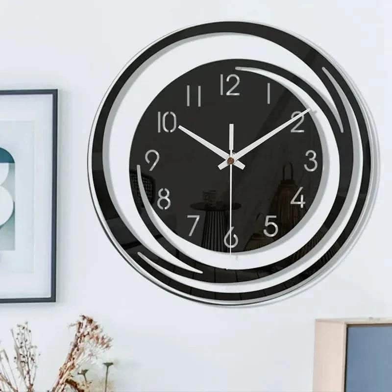 Zwarte acryl wandklok – Modern Scandinavisch design