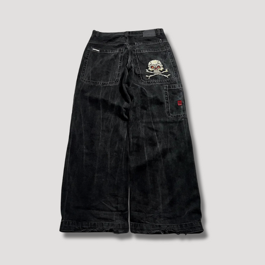 Zwarte baggy jeans met hoge taille