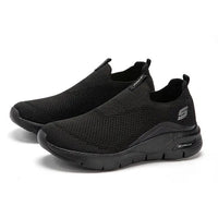 Zwarte slip-on sneakers van katoenmix voor dagelijks gebruik