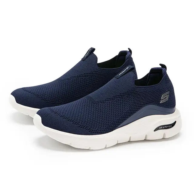Zwarte slip-on sneakers van katoenmix voor dagelijks gebruik